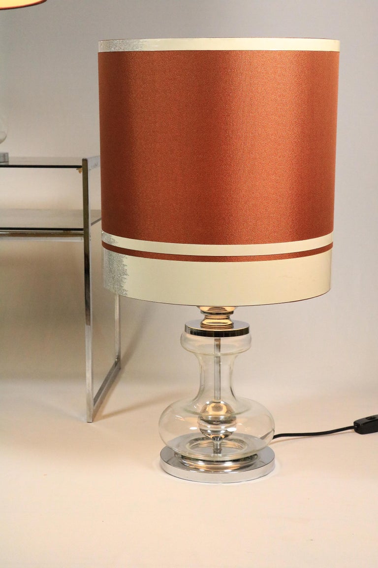 Pair of elegant big Table Lamps by Richard Essig, Germany, 1970s, Glass