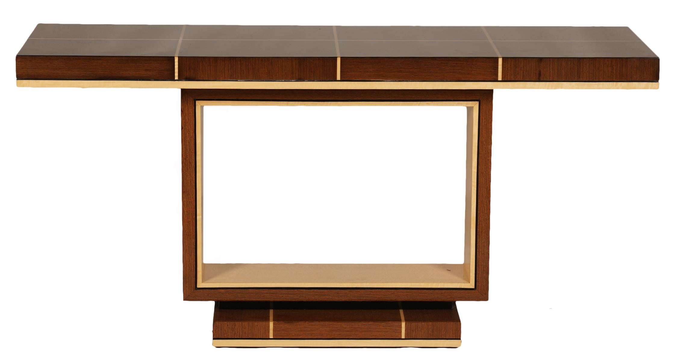 Elegant Contemporary Art Deco Style Inlaid Lacquer Console Table