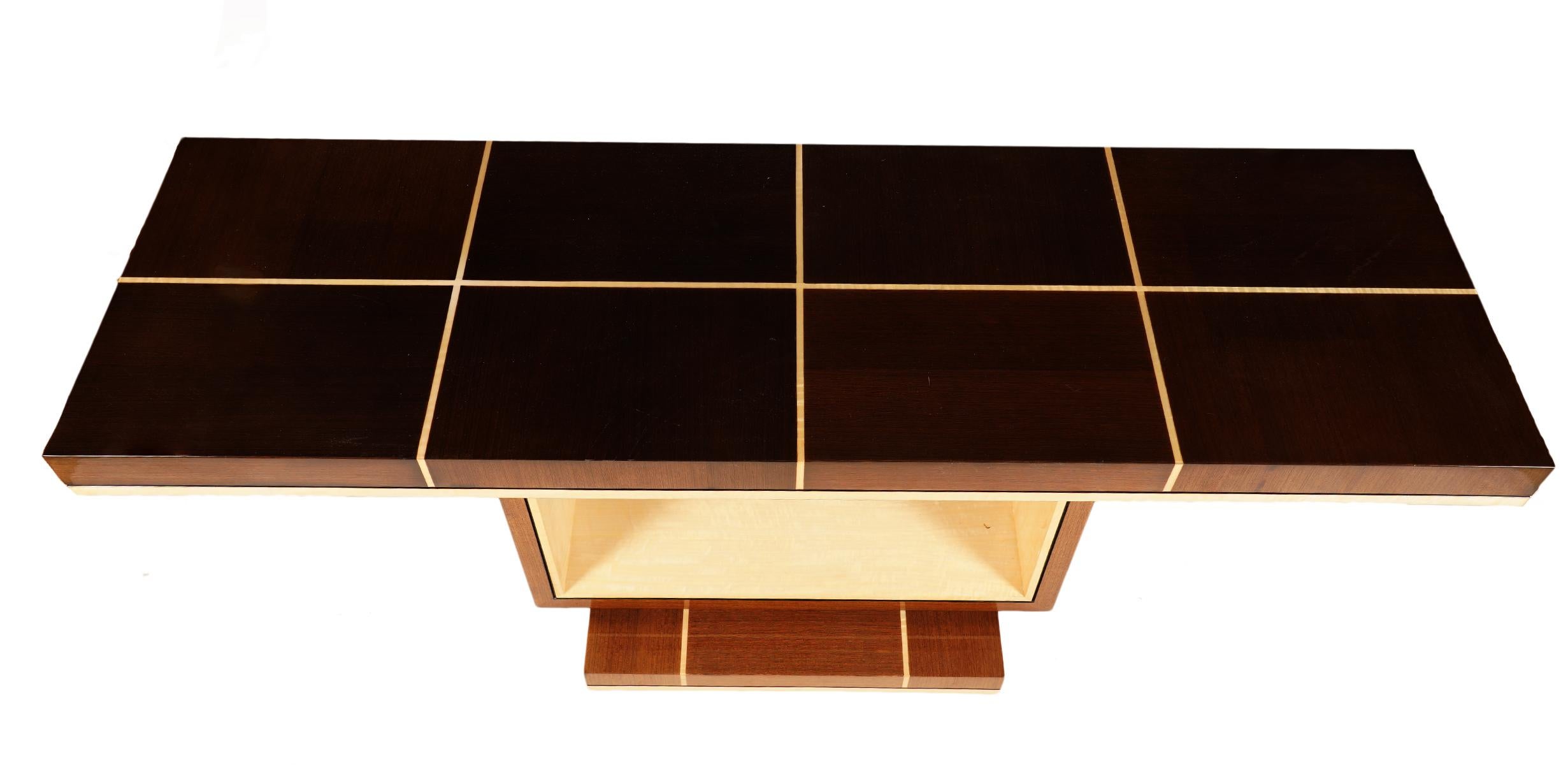 American Elegant Contemporary Art Deco Style Inlaid Lacquer Console Table