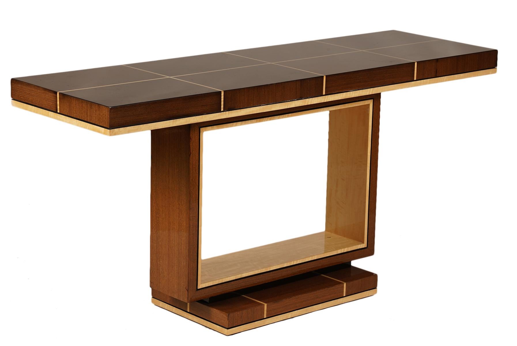Elegant Contemporary Art Deco Style Inlaid Lacquer Console Table 2