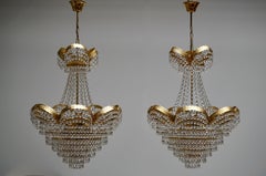 One Elegant Crystal and Brass Chandelier