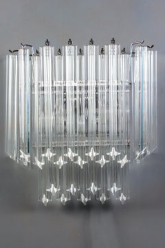 Pair of Elegant Crystal Prism Wall Sconces, 1980