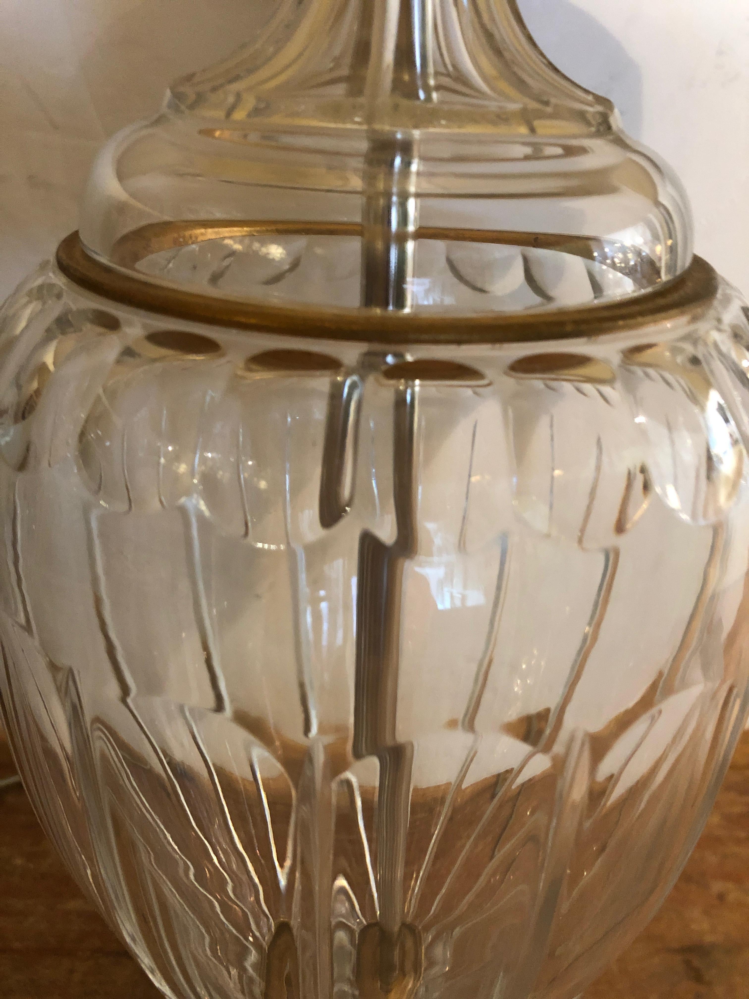 Pair of Elegant Crystal Schonbek Lamps For Sale 3