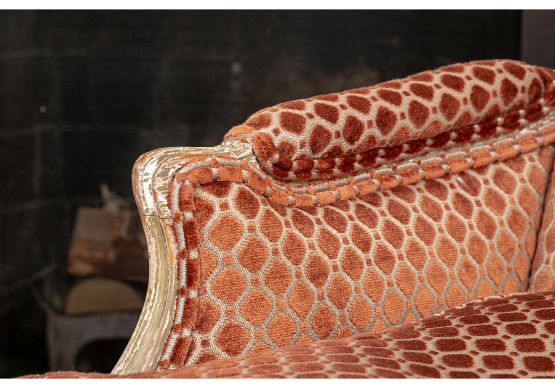 Pair of Elegant Custom Upholstered Bergeres For Sale 4