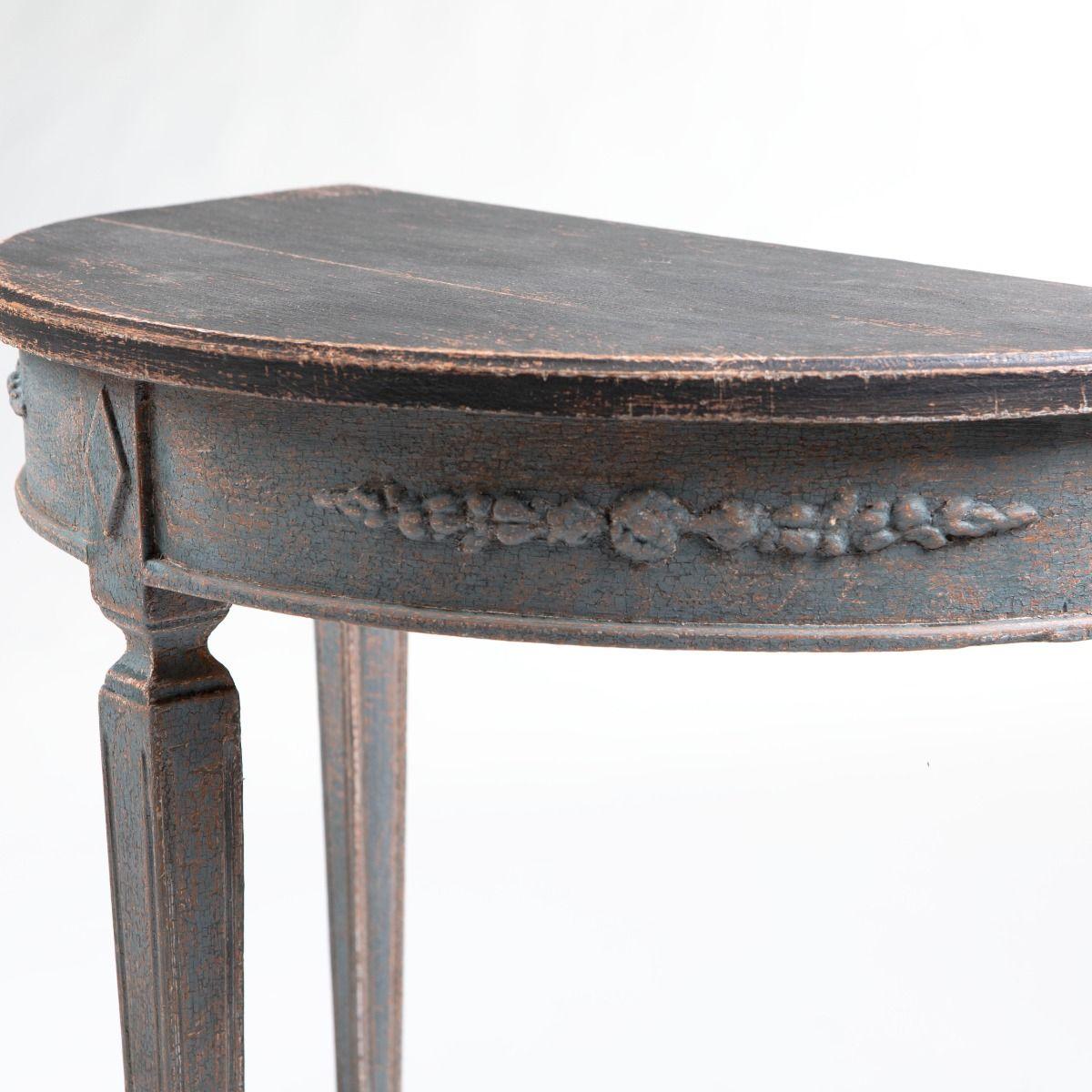 Paire d'élégantes tables console Demi lune, style Gustavien, Suède en vente 1
