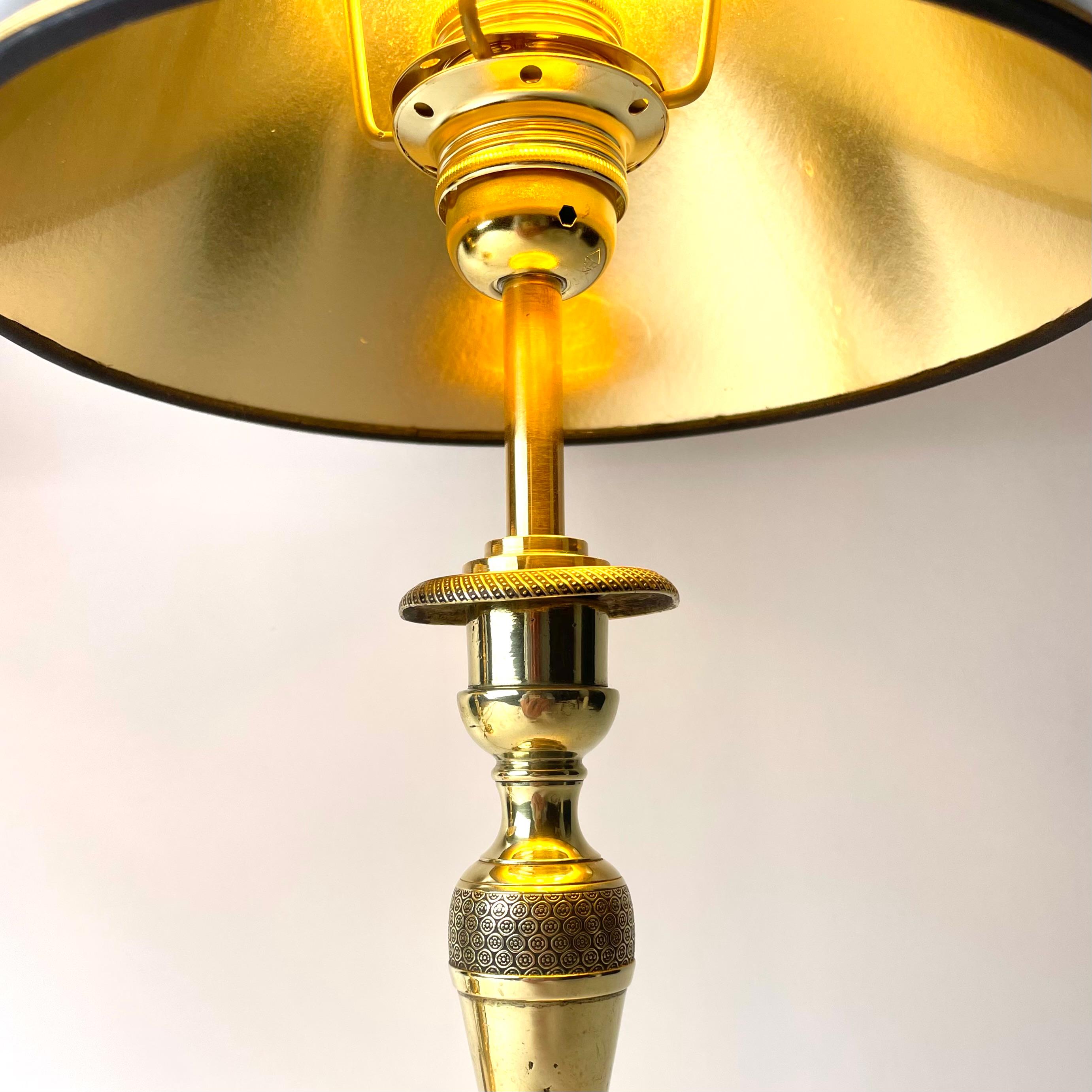 Pair of Elegant Empire Table Lamps in Brass, Early 19th Century 1