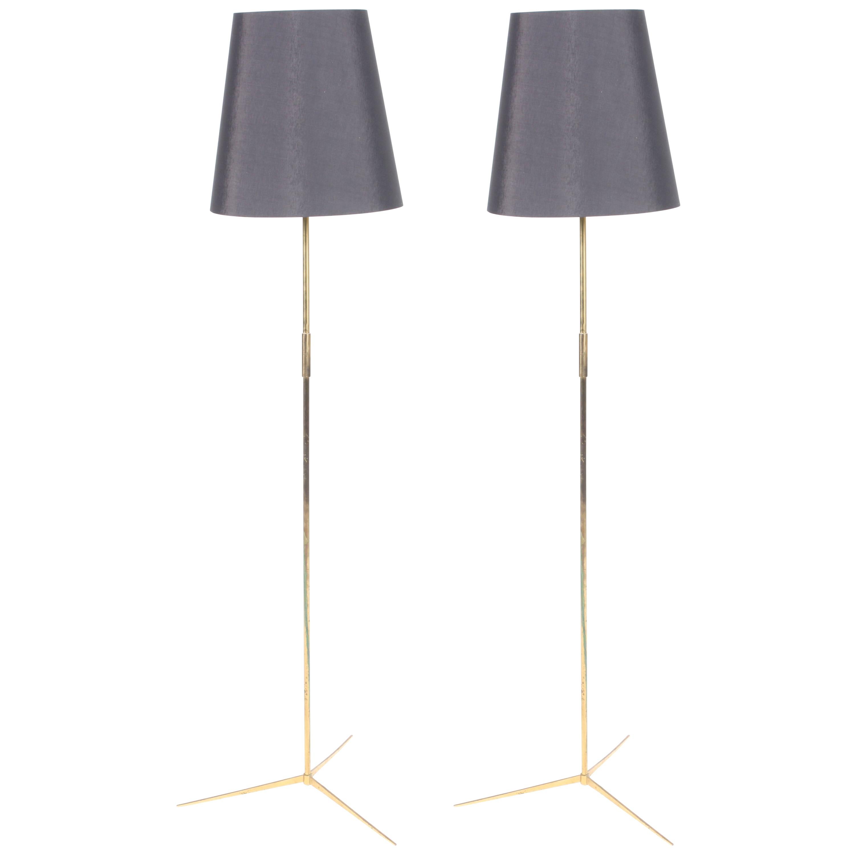 Pair of Elegant Floor Lamps in Brass By Holm Sørensen
