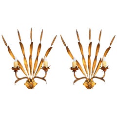 Pair of Elegant French Gilt Metal Sconces