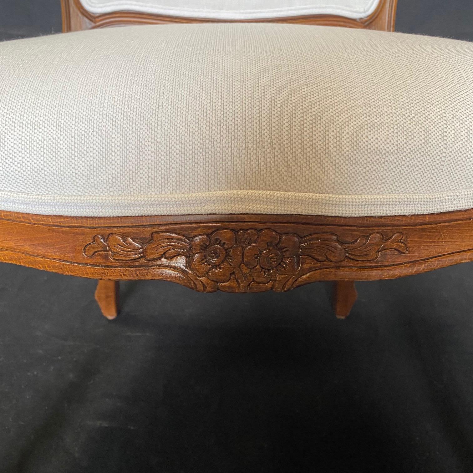 Pair of Elegant French Walnut Louis XV Armchairs  For Sale 8