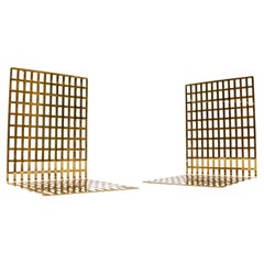 Pair of Elegant Geometric Mid-Century Bookends, Italy 1970s