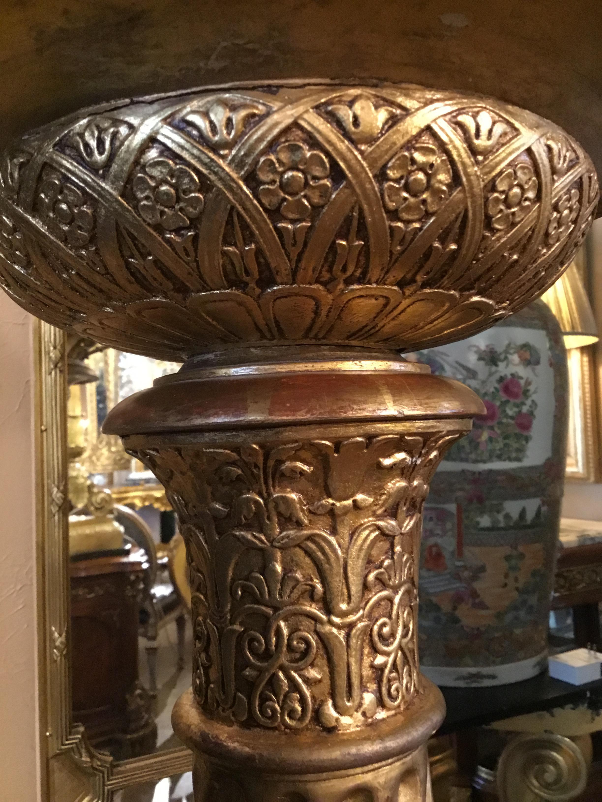 20th Century Pair of Elegant Giltwood Torchieres/Floor Lamps in Neoclassical Taste circa 1900