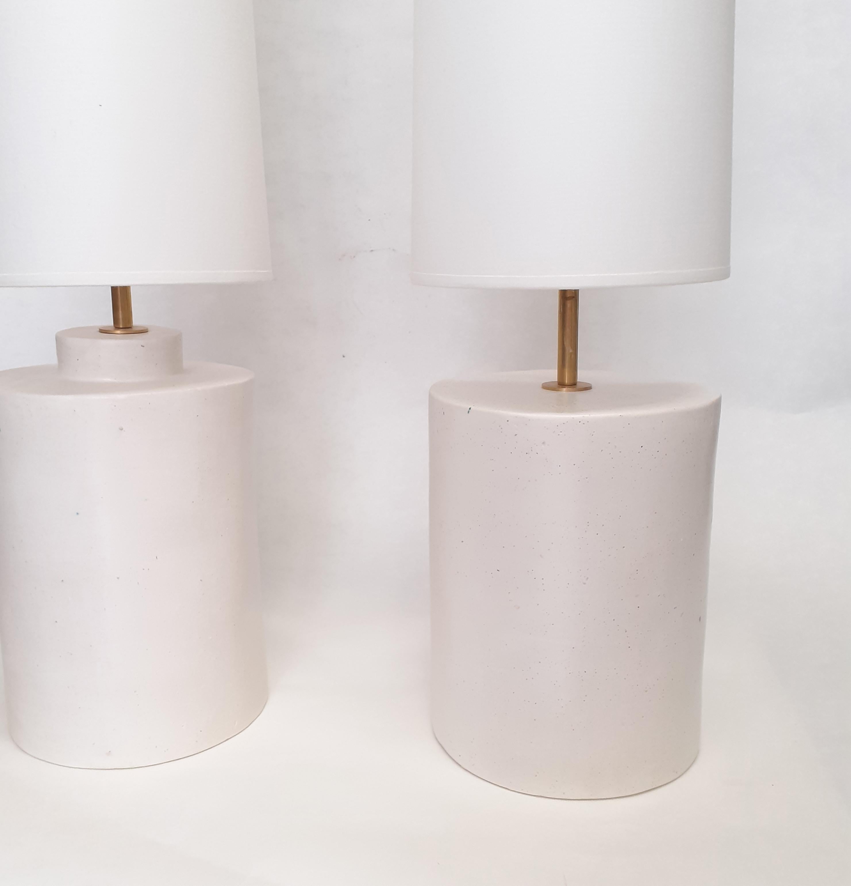 Contemporary Pair of Elegant Handmade Ceramic Lamps For Sale
