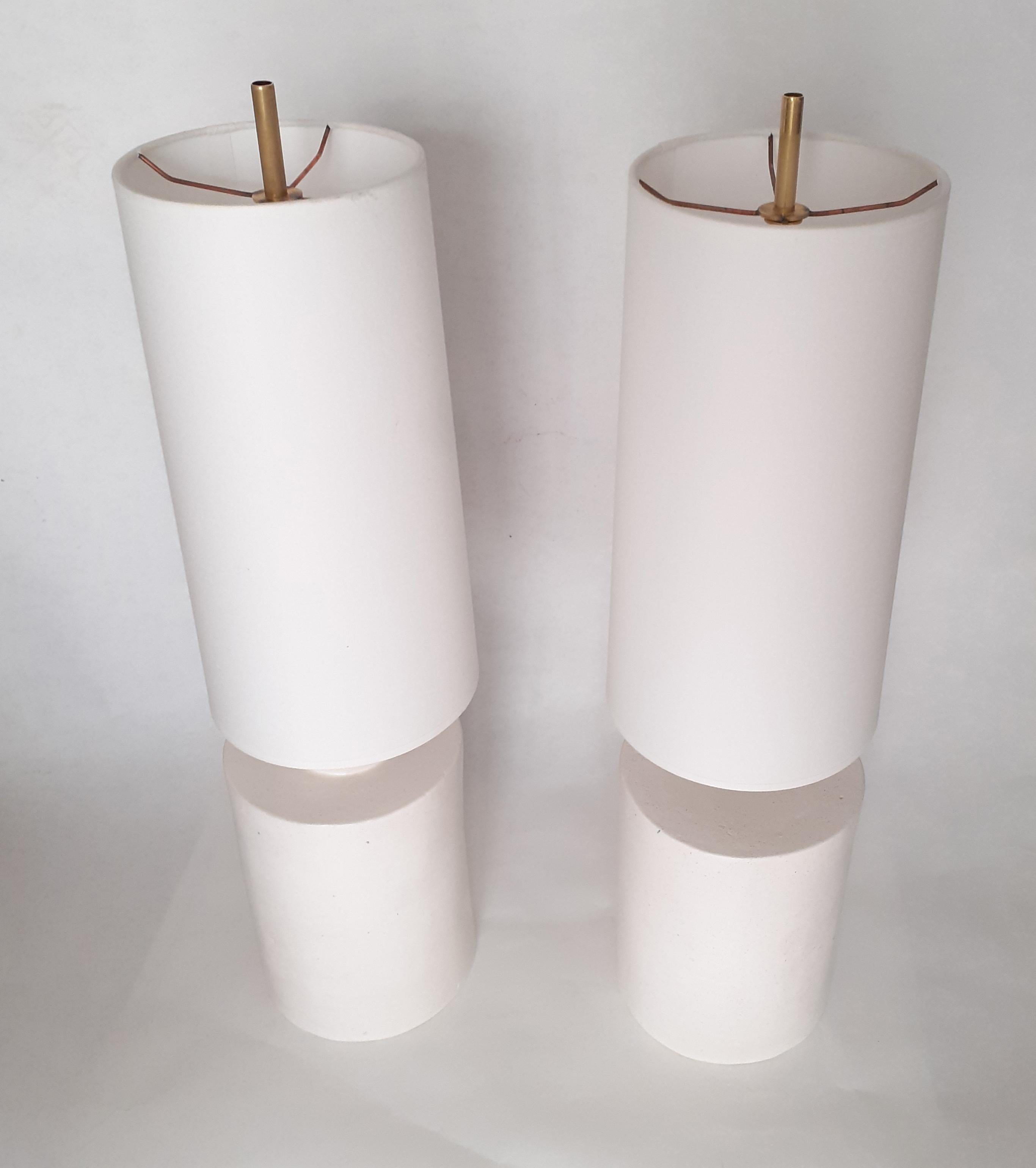 Pair of Elegant Handmade Ceramic Lamps For Sale 2