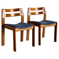 Pair of Elegant Italian Mid-Century Modern Lacquered Wood Dining Chairs, 1960s