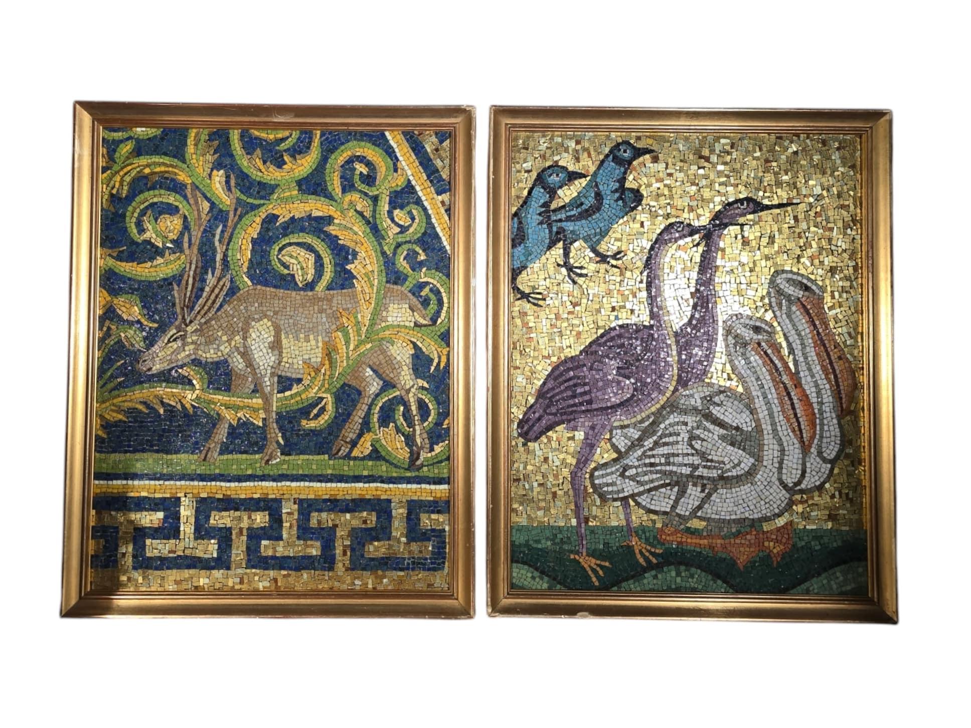 Paire d'élégantes mosaïques italiennes, 19ème siècle en vente 13