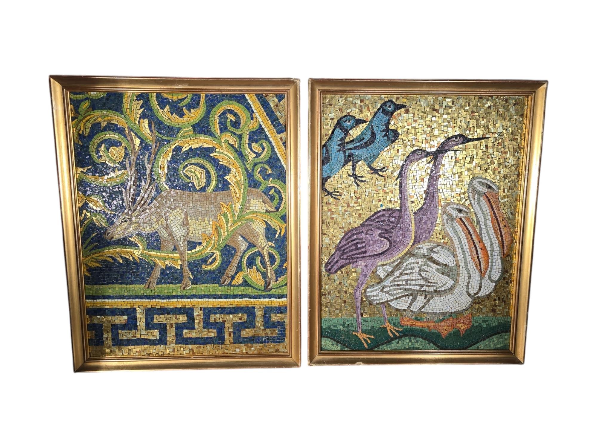 Paire d'élégantes mosaïques italiennes, 19ème siècle en vente 14
