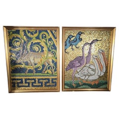 Coppia di eleganti mosaici italiani, XIX secolo