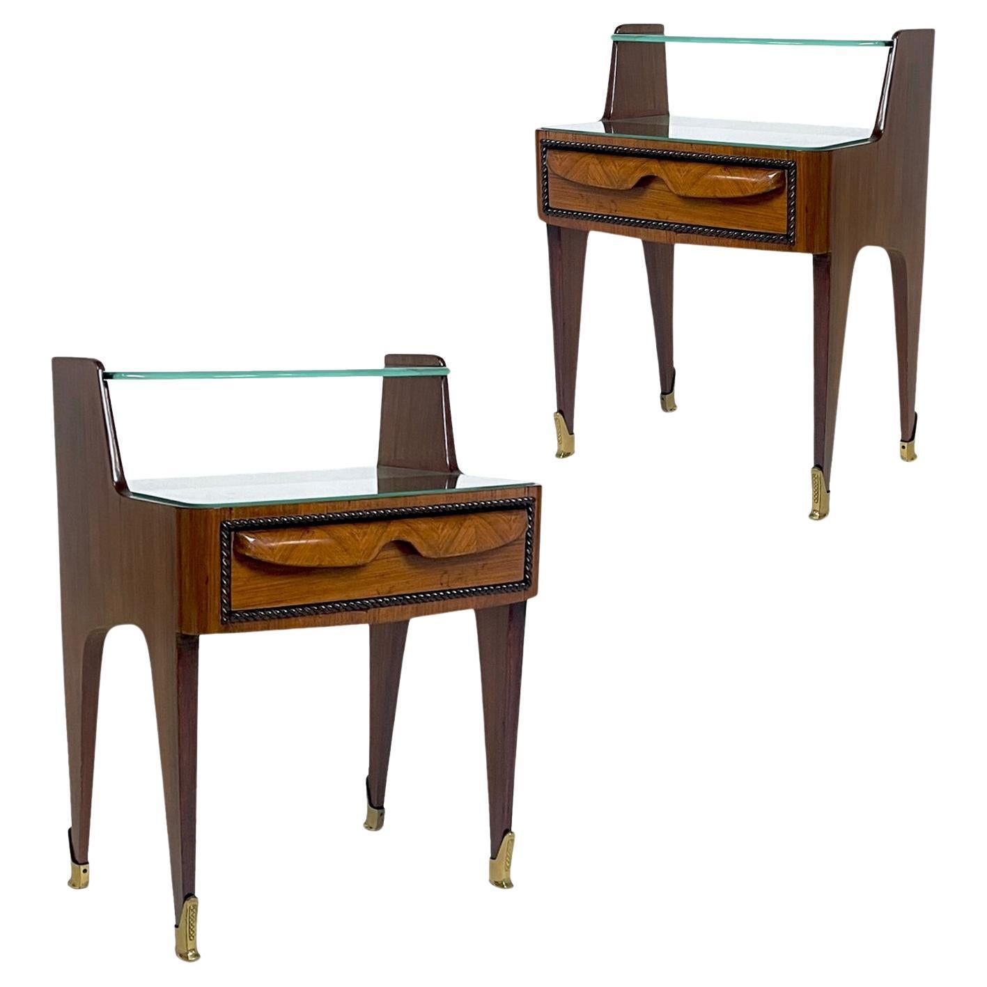 Pair of Elegant Italian Nightstands in the Manner of Ico Parisi & Paolo Buffa