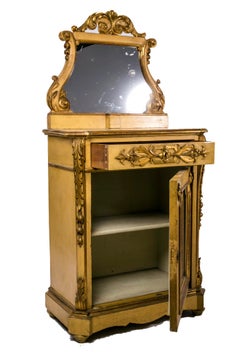 Pair of elegant lacquered cabinets from the mid-19th century