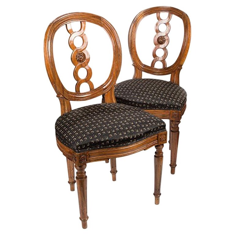 Pair Of Elegant Louis Seize Chairs France Circa 1800 For Sale At