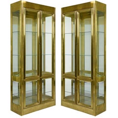 Three Part Mastercraft Designed Brass And Glass Display Or