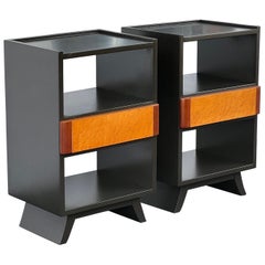 Coppia di comodini Eleg di RWAY Art Deco anni '40