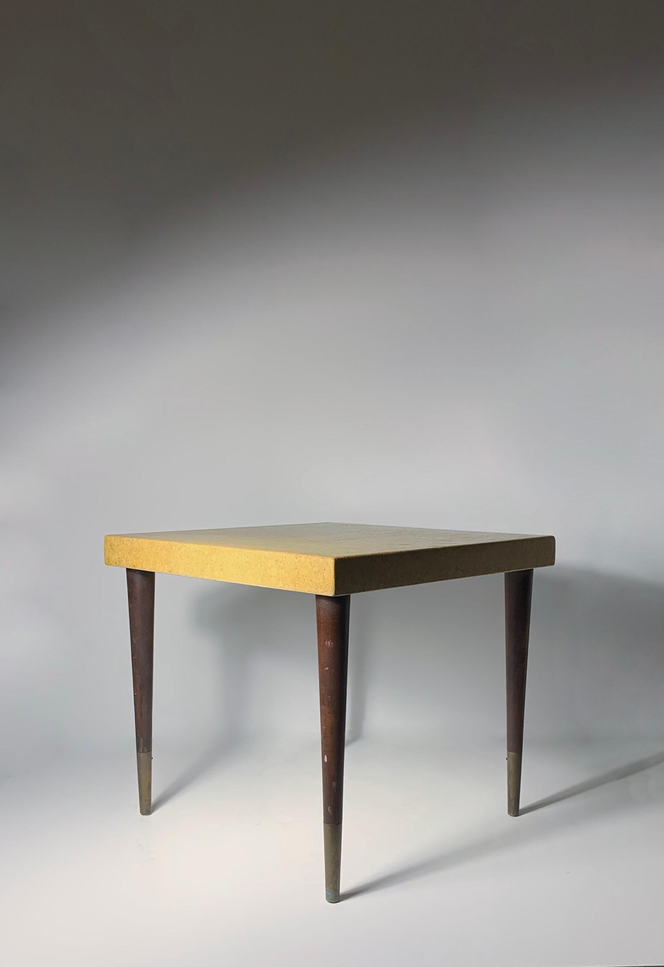 Mid-Century Modern Pair of Elegant Paul Frankl Cork Side Tables For Sale