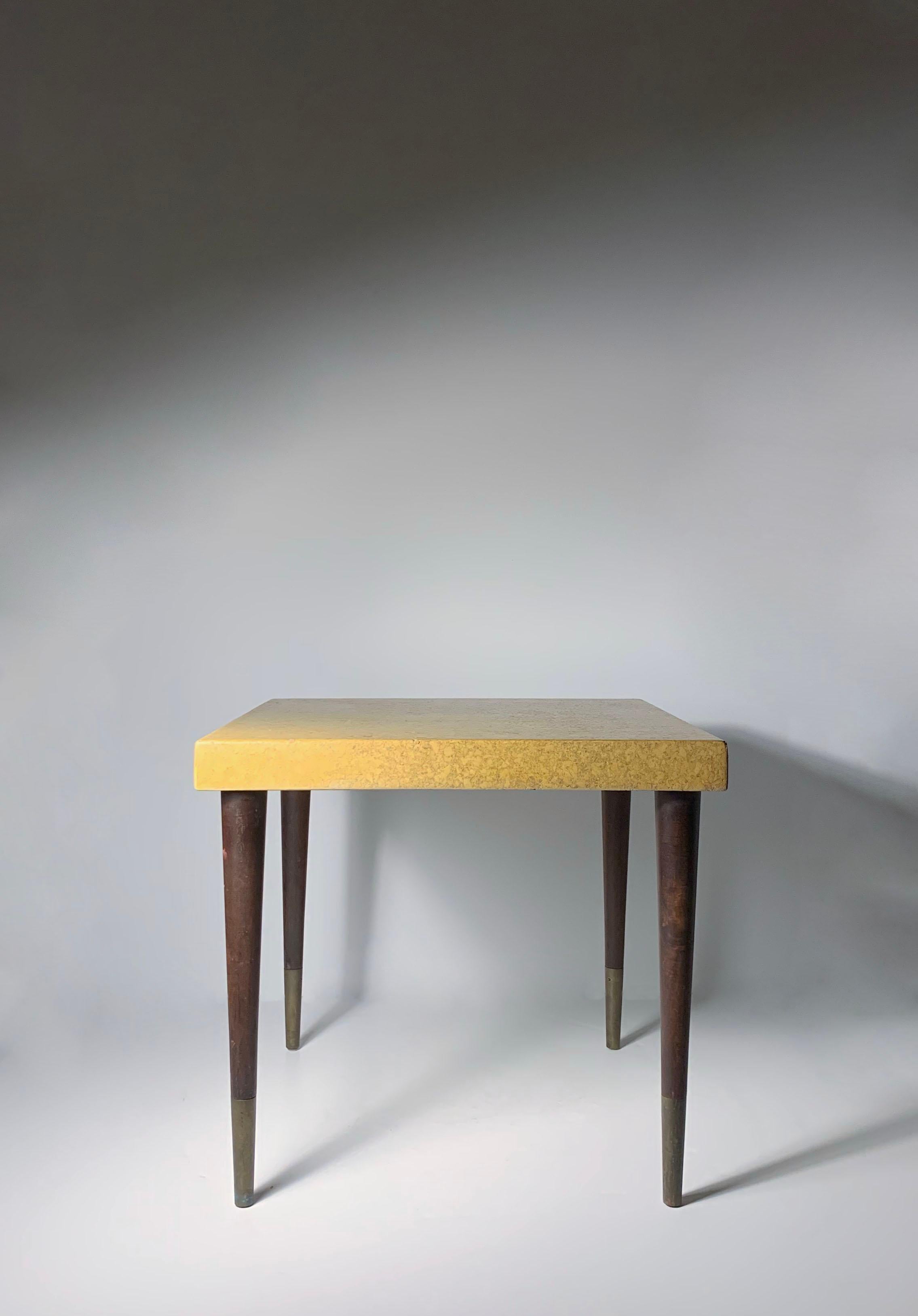 Pair of Elegant Paul Frankl Cork Side Tables In Good Condition For Sale In Chicago, IL