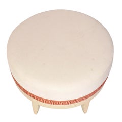 Pair of Elegant Round Stools - Reupholstered in Your Fabric