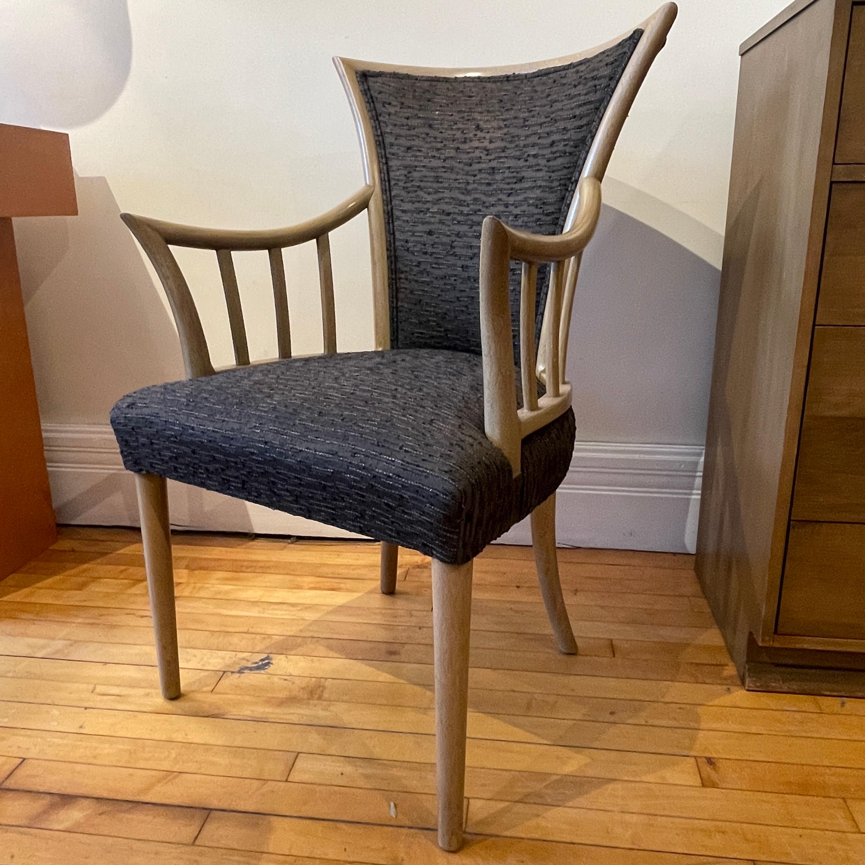 Elegant Sculptural Wood Framed Midcentury Chair by Weiman- Only one available For Sale 2