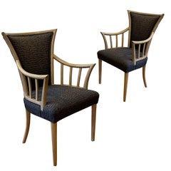 Chaise élégante et sculpturale encadrée de bois du milieu du siècle dernier par Weiman - Un seul modèle disponible