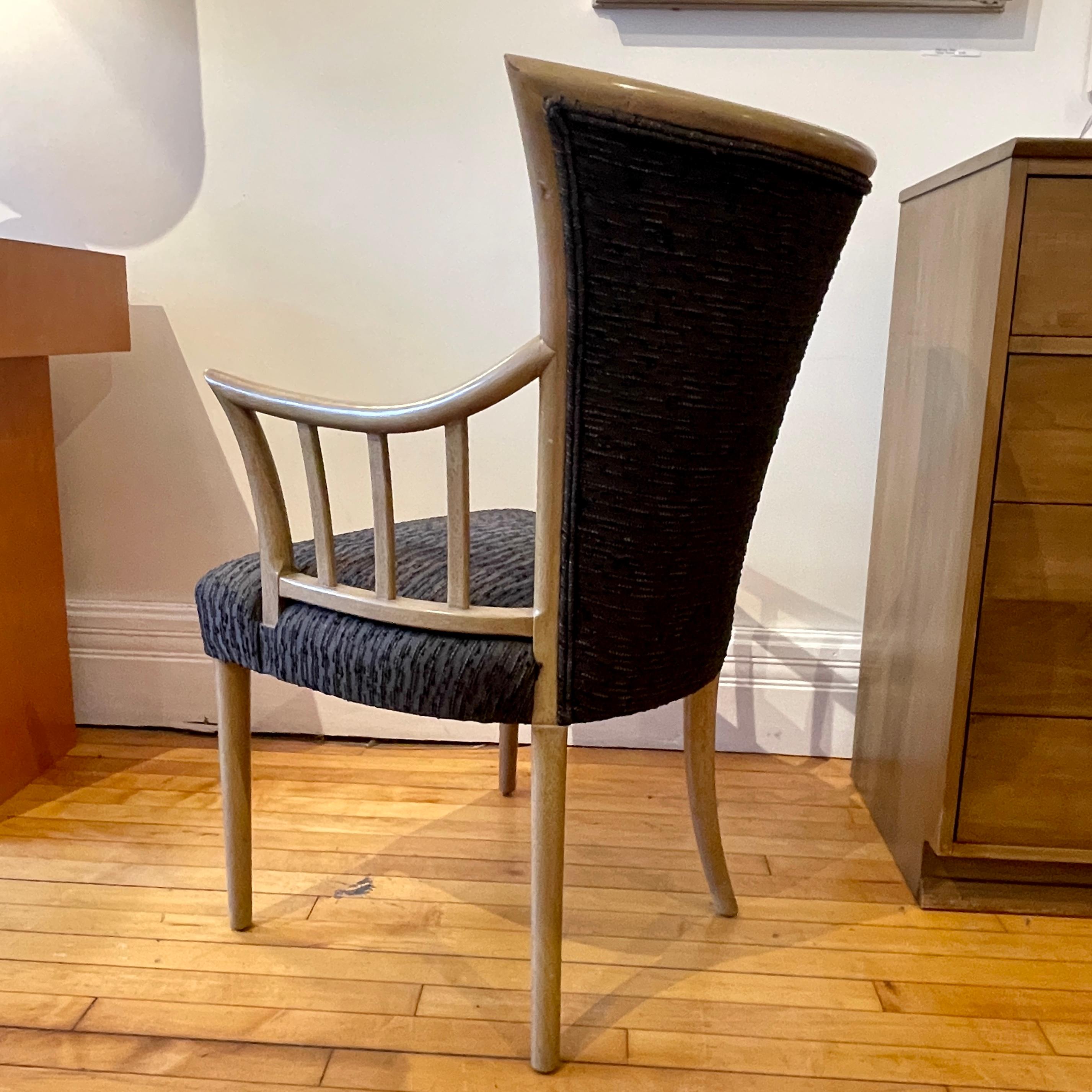 20th Century Elegant Sculptural Wood Framed Midcentury Chair by Weiman- Only one available For Sale