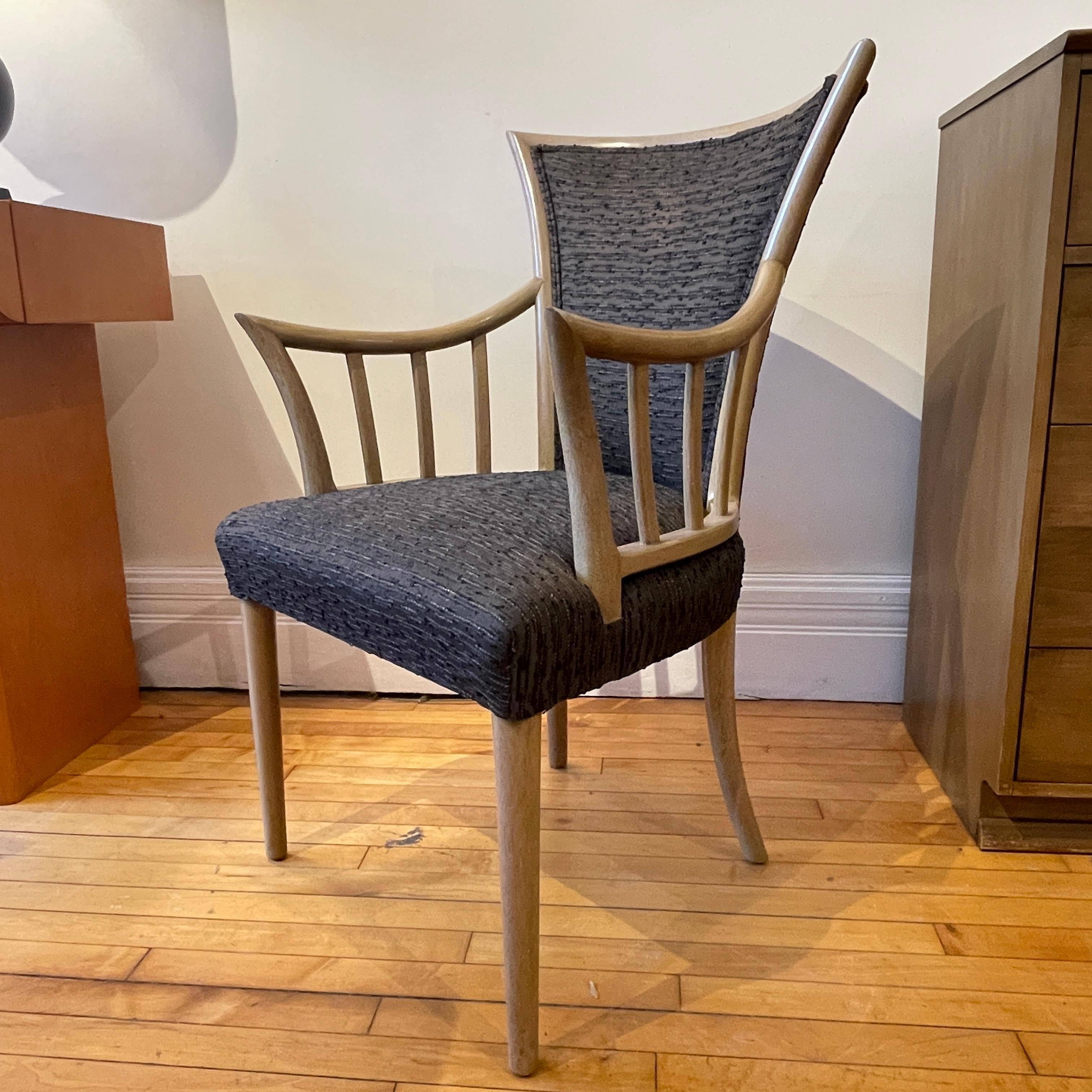 Upholstery Elegant Sculptural Wood Framed Midcentury Chair by Weiman- Only one available For Sale