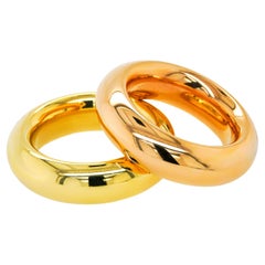 Pair of Elegant Seventies Swiss Modern Gold Rings