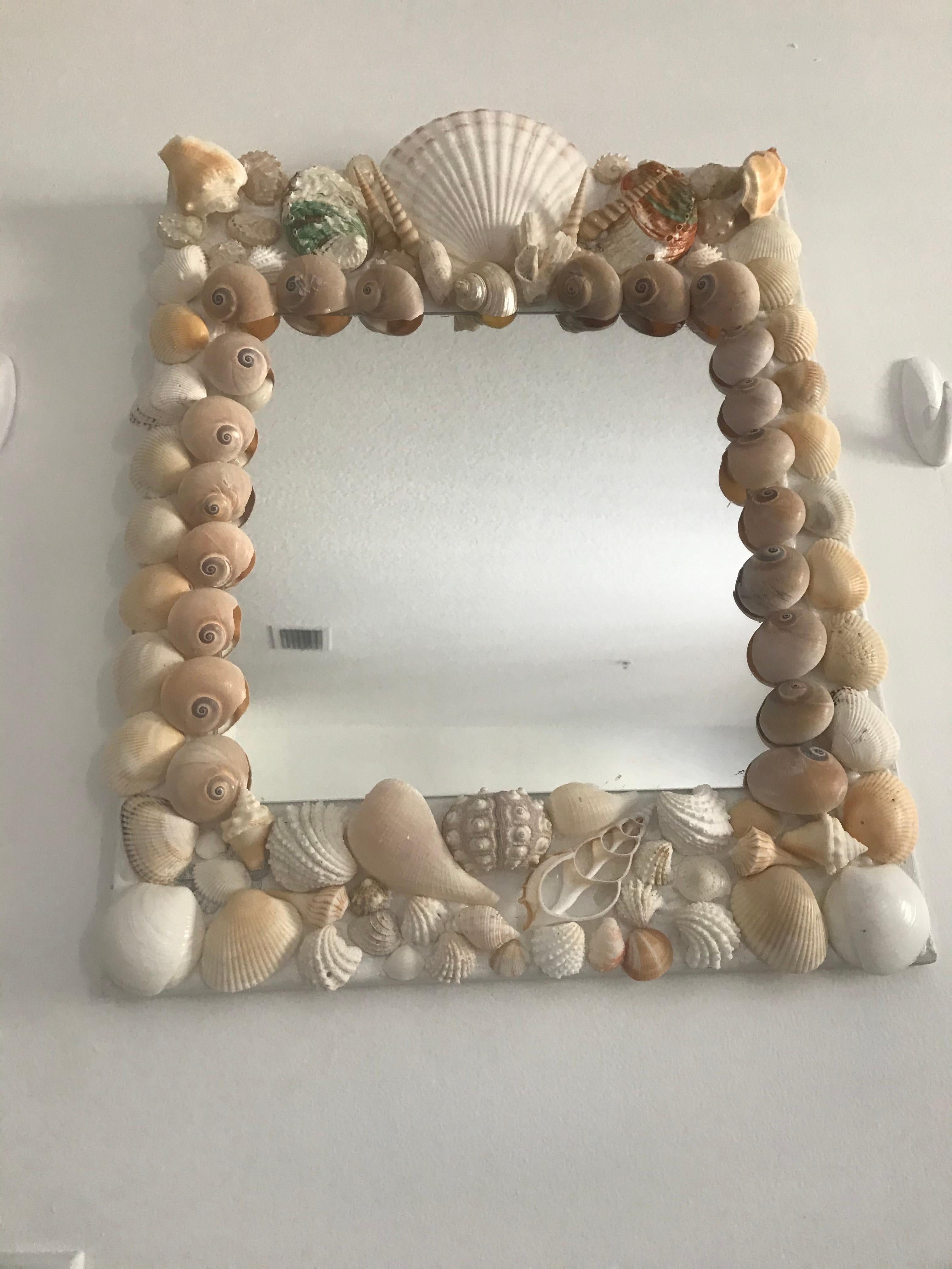 American Pair of Elegant Shell Mirrors For Sale