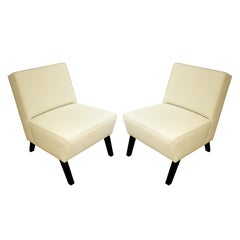 Pair of Elegant Slipper Chairs, 1940s