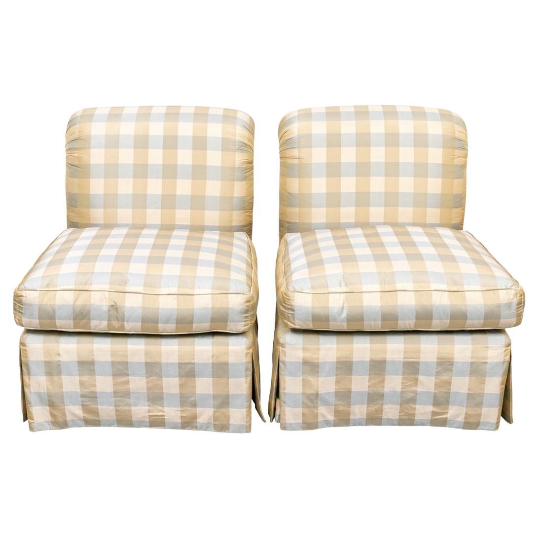 Pair of Elegant Slipper Chairs by the Cameron Collection, Dallas