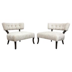 Pair of Elegant Slipper Chairs in The Manner of Billy Haines 1940s