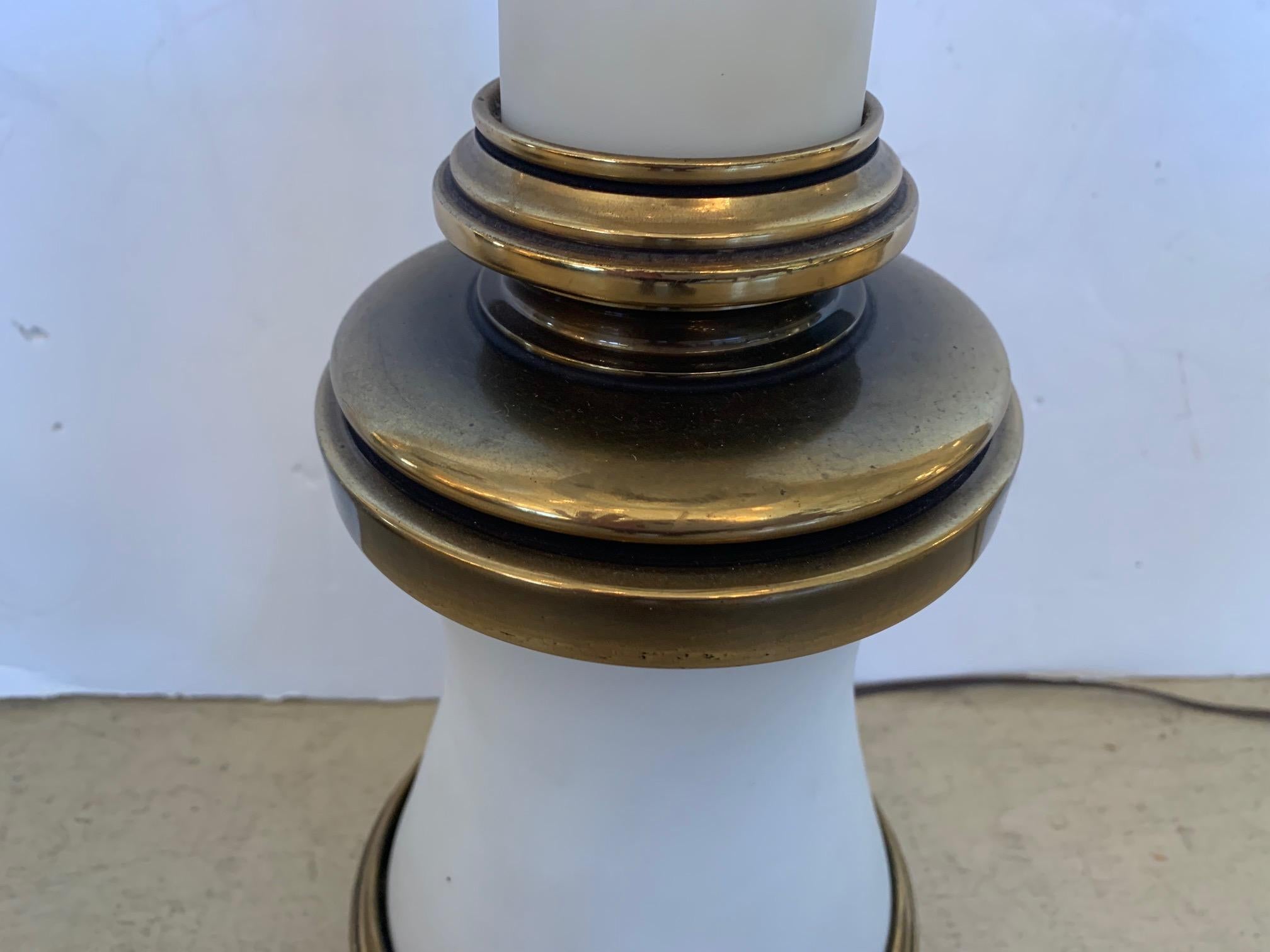 Brass Pair of Elegant Tall Stiffel Table Lamps For Sale