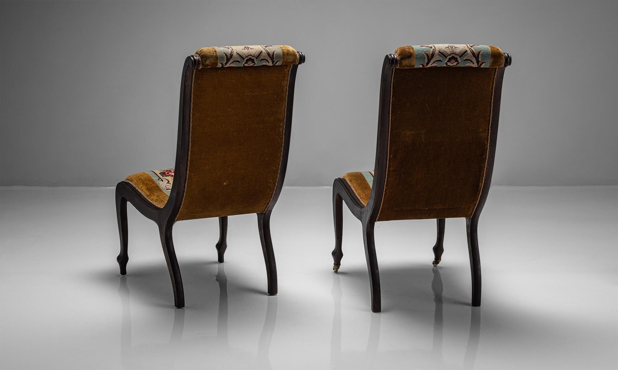 Pair of Elegant Tapestry Chairs, France circa 1880 In Good Condition In Culver City, CA
