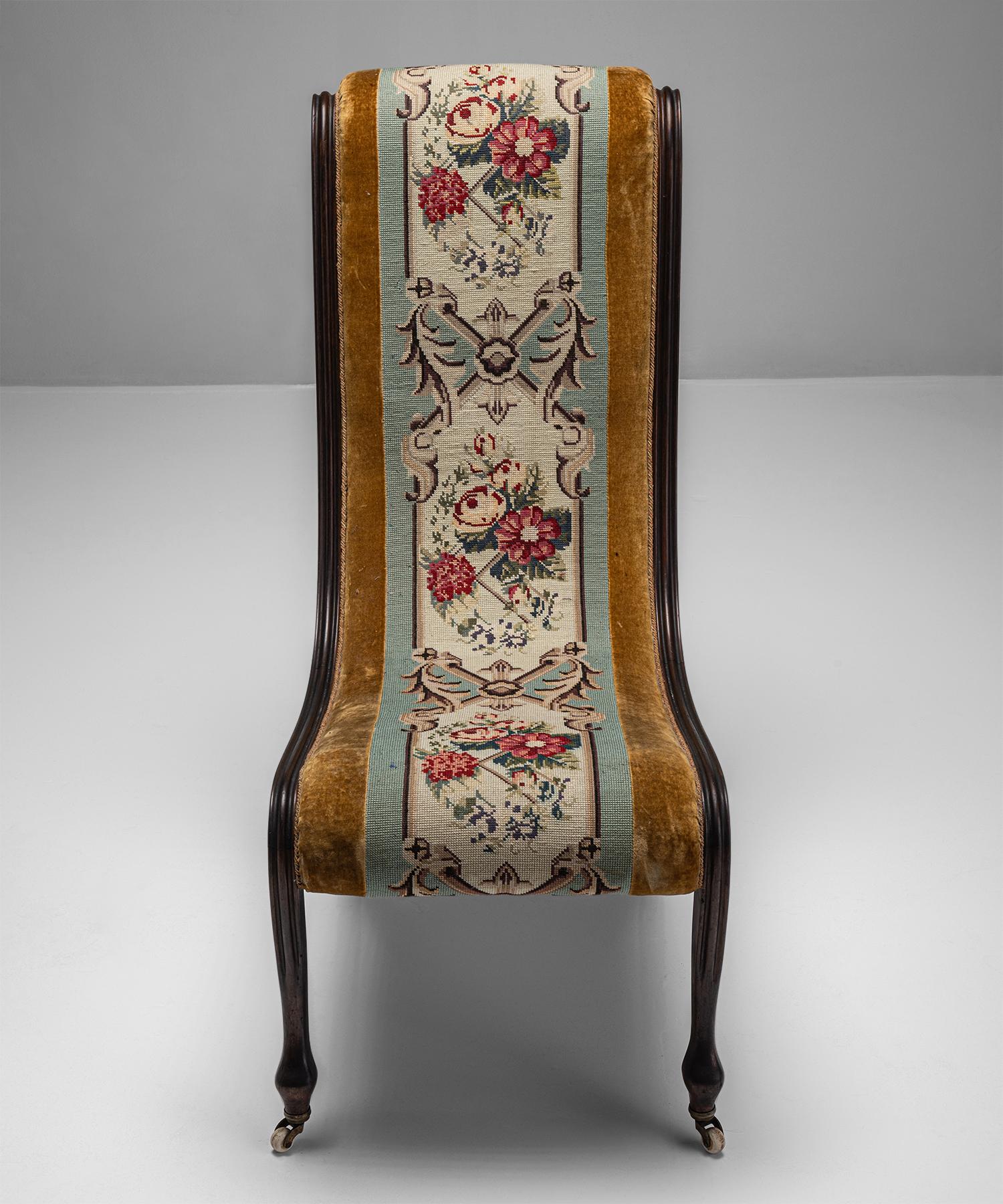 19th Century Pair of Elegant Tapestry Chairs, France circa 1880