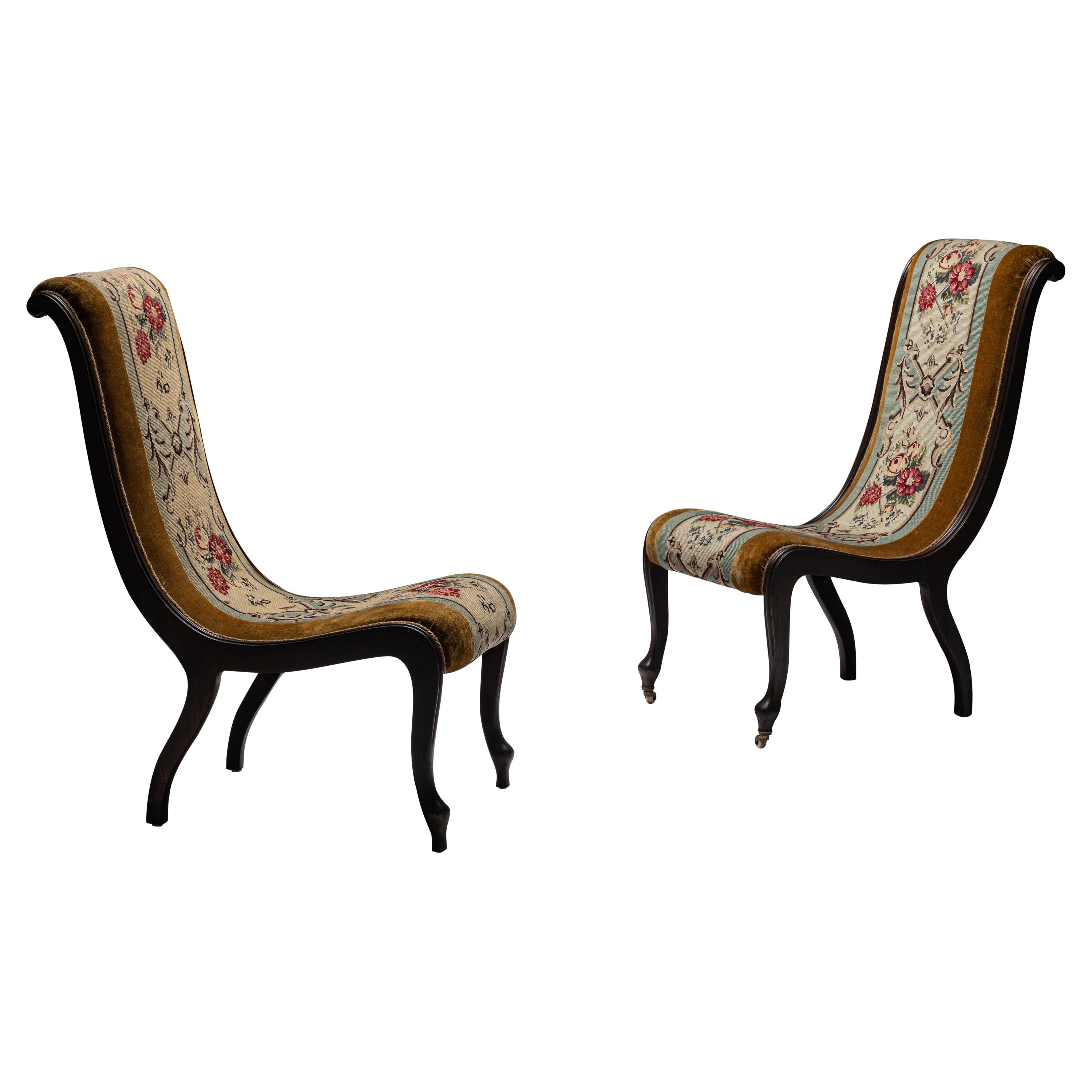 Pair of Elegant Tapestry Chairs, France circa 1880