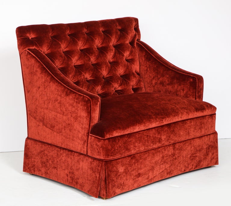 Pair of Elegant Tufted High Back Settees For Sale at 1stDibs