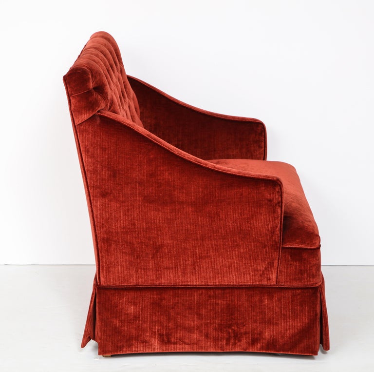 Pair of Elegant Tufted High Back Settees For Sale at 1stDibs