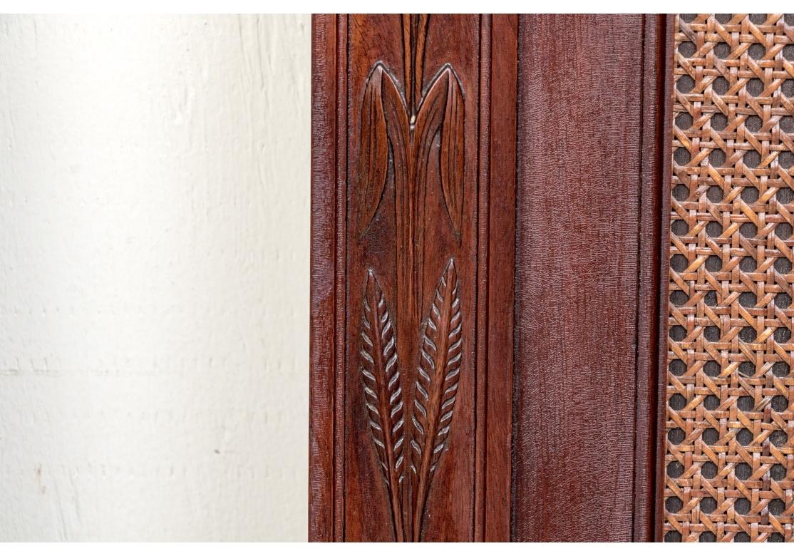 Caning Pair Of Elegant Twin Cane Headboards