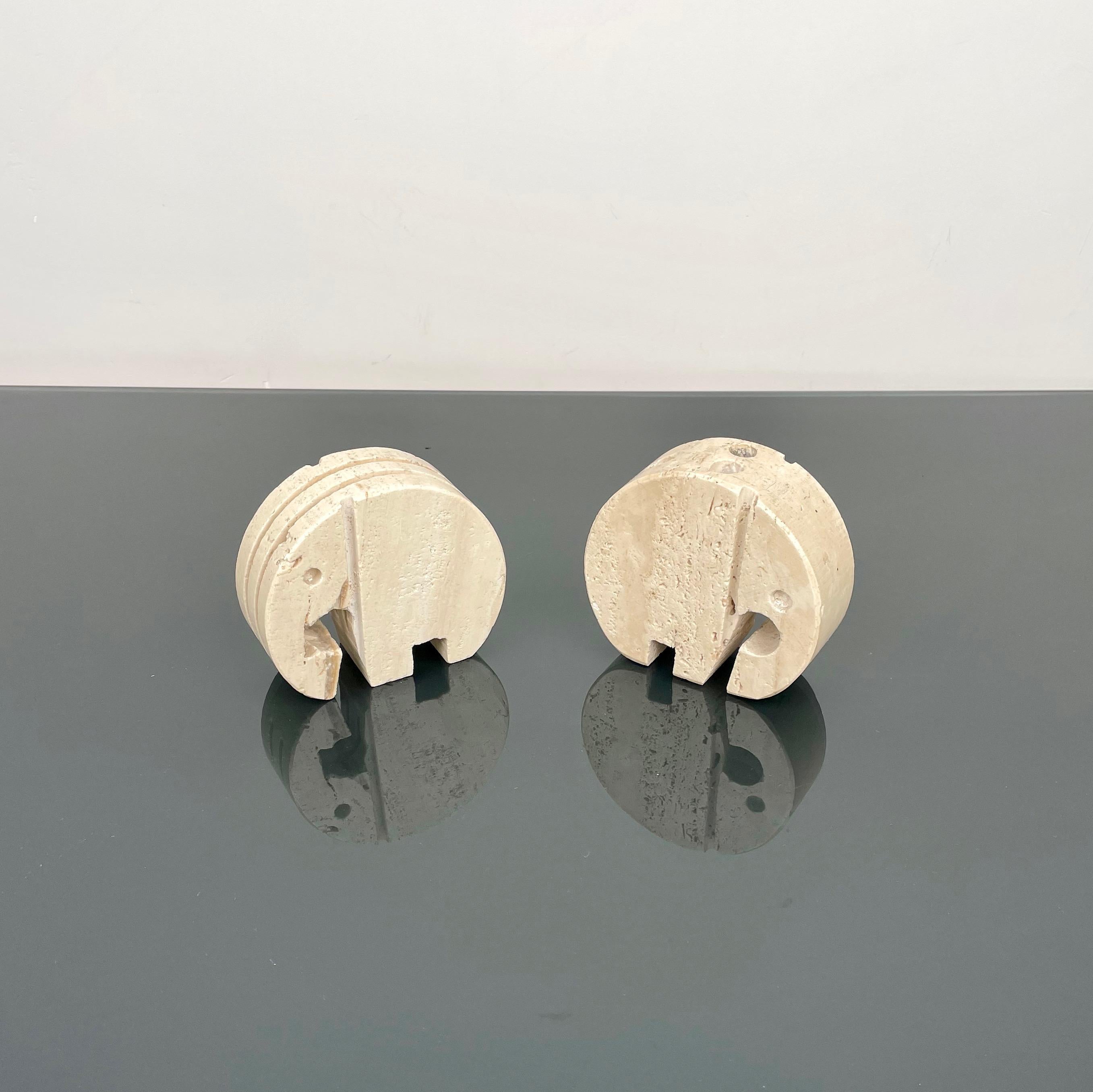 Mid-Century Modern Pair of Elephant Desk Accessories Attributed to Fratelli Mannelli, Italy 1970s
