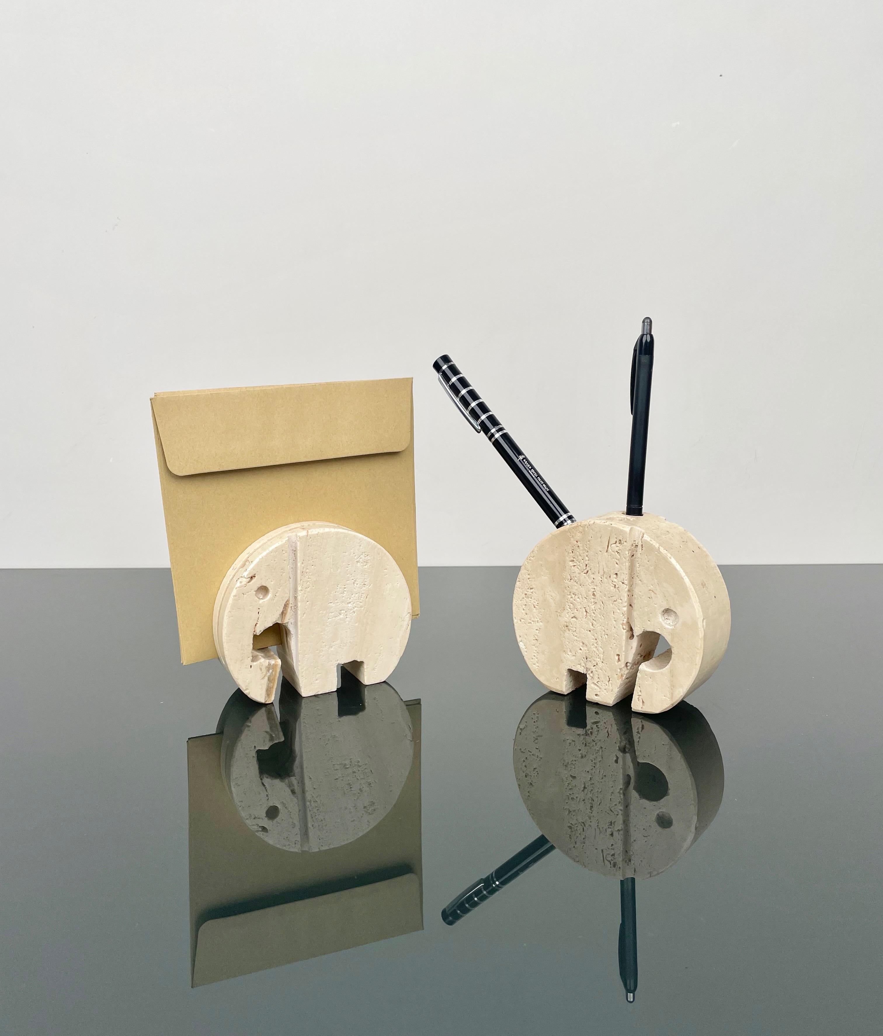 Pair of Elephant Desk Accessories Attributed to Fratelli Mannelli, Italy 1970s 2