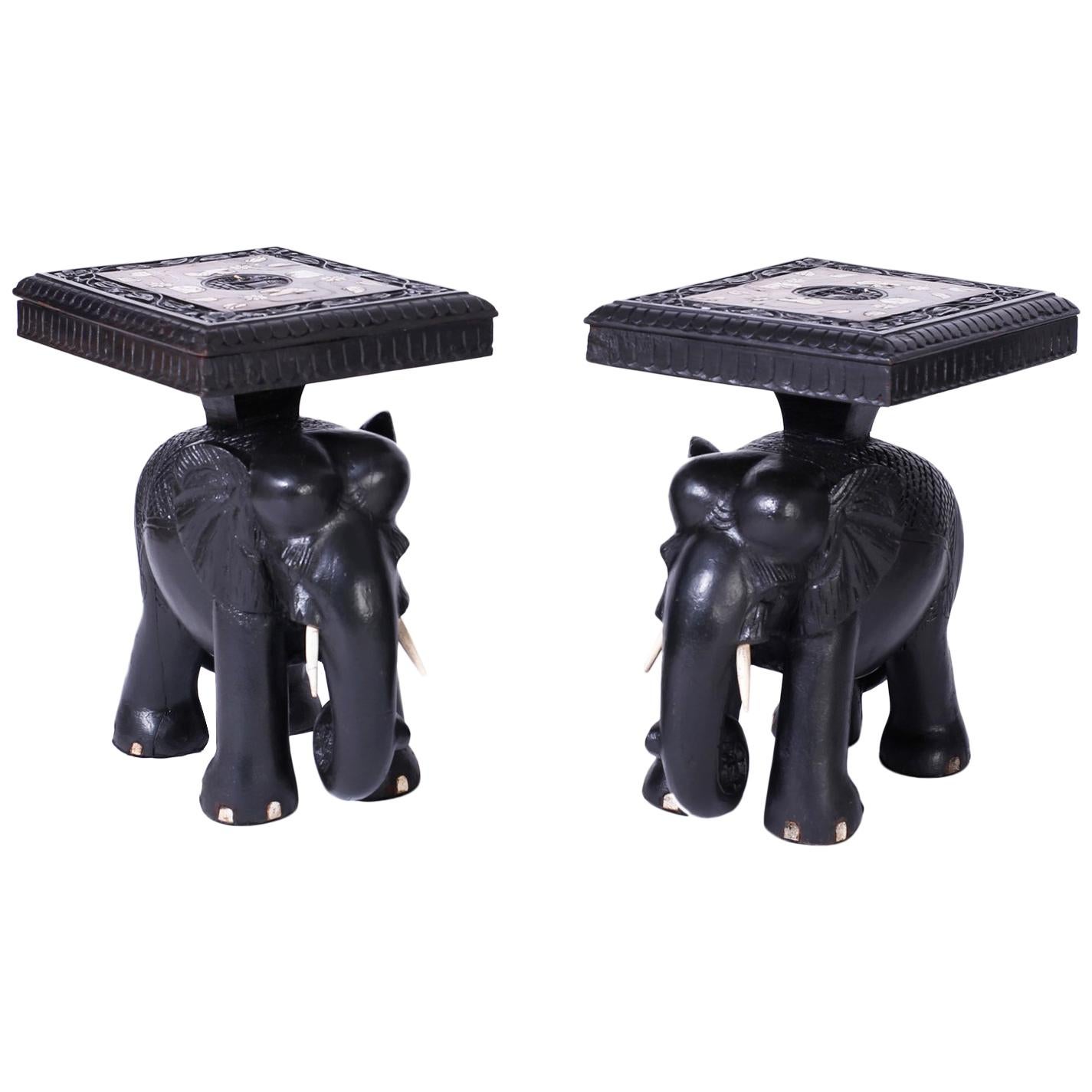 Pair of Elephant End Tables