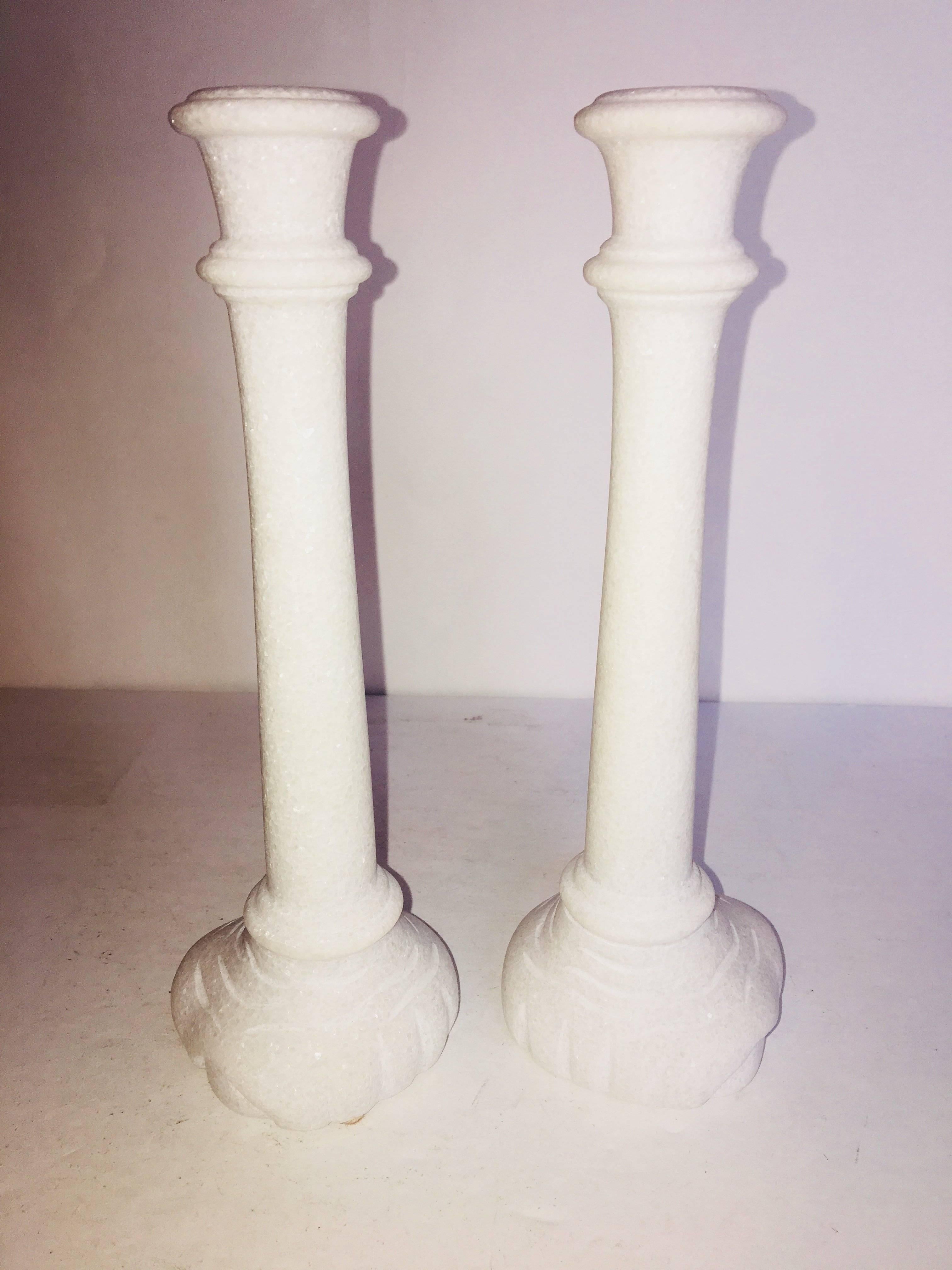 Marble Pair of Elephant Foot Candleholder