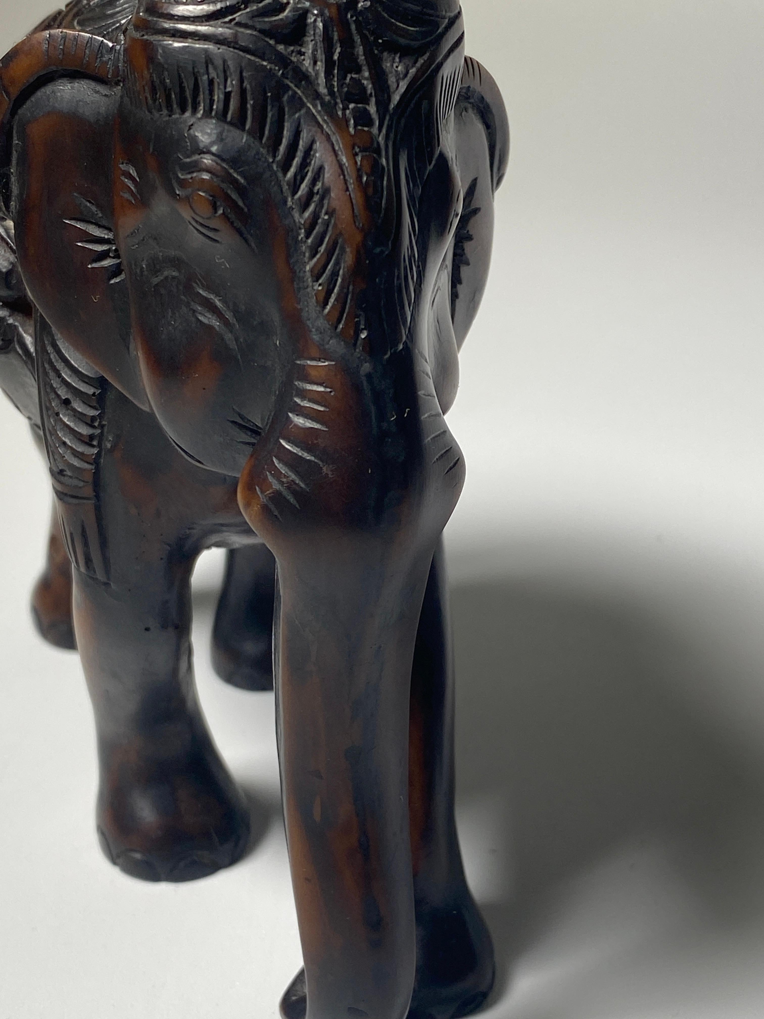 Pair of Elephants Sculptures, in Ceramic, Brown Color, Made in France circa 1970 For Sale 3